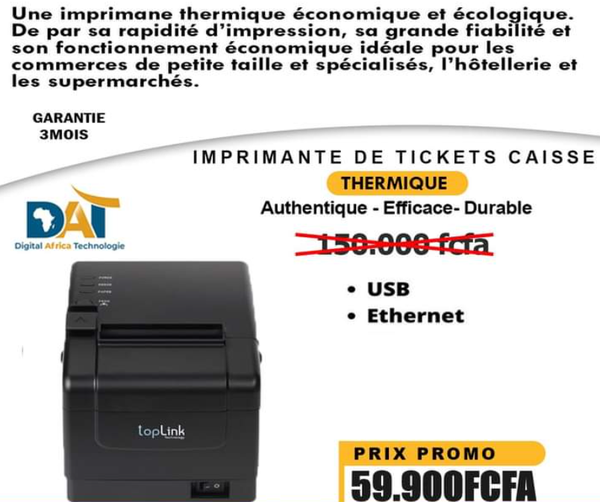 TOPLINK Imprimante Thermique De Tickets Caisse