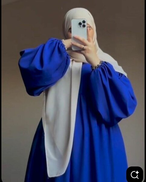 Robe Abaya Femme Bleu Élégant