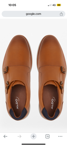 Chaussures en cuir double boucle