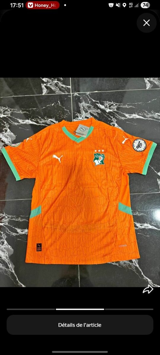 Maillot Côte d'Ivoire Officiel