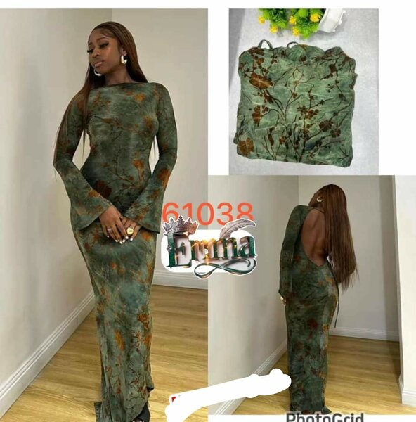 Robe longue élégante verte