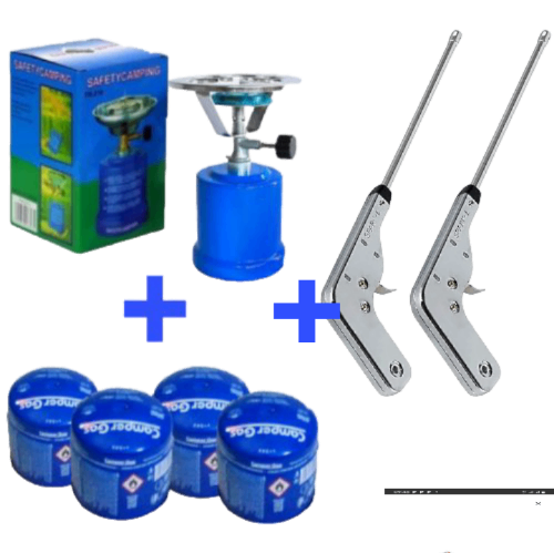 Rechaud Camping + 4 bouteilles de recharges+ 2 Allume gaz