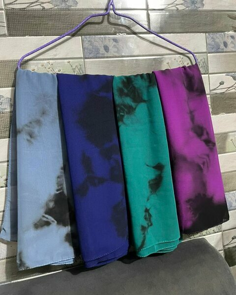 Foulard crêpe mousseline multicolore