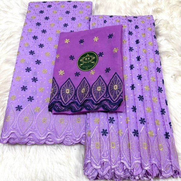 Tissus Brodé Africain Coloré