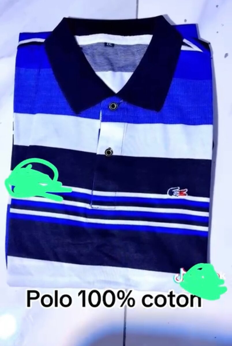 Polo en coton rayé homme