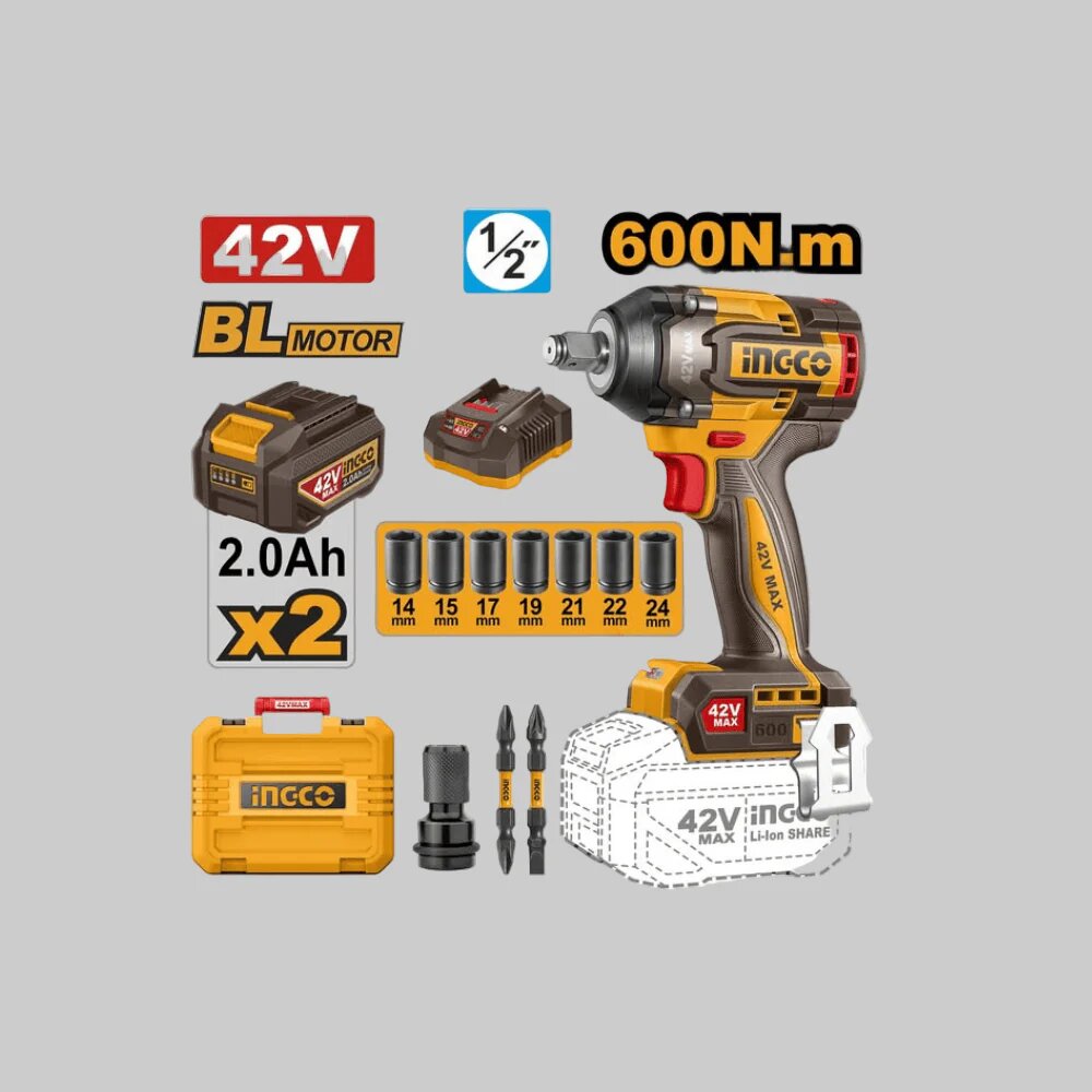 Clé à chocs Ingco 42V