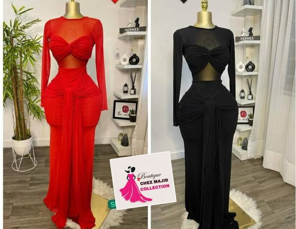 Robe soirée élégante transparente