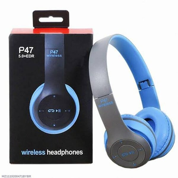 Blue super Base Headphones - Sleek and Stylish Design