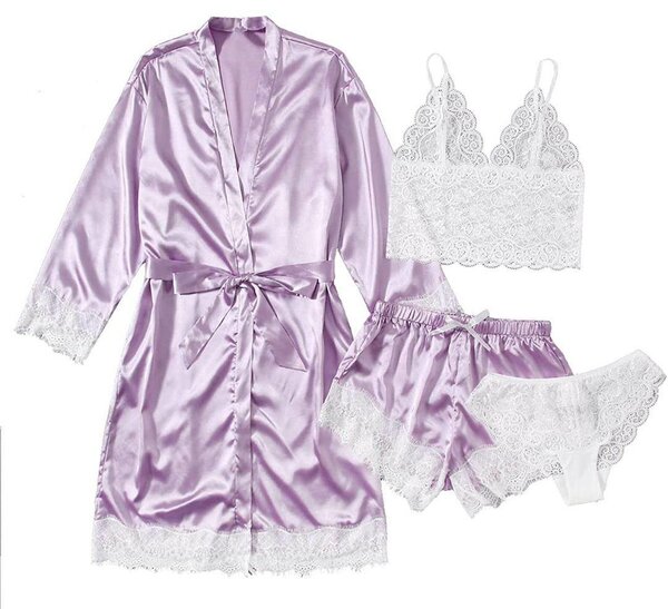 Ensemble Lingerie Satin Femme