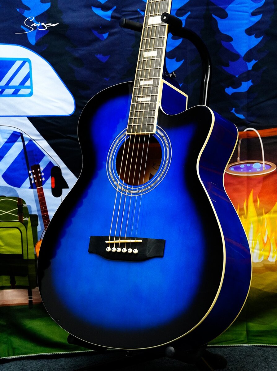 Guitar electro acoustique bleu