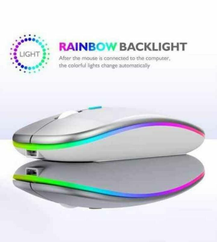 Colorful LED 2.4G Rechargeable Ultra-Thin Wireless Mouse - S