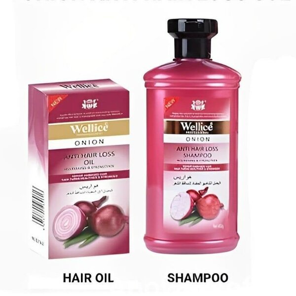 Anti-Hair Loss Onion Shampoo and serum and oil