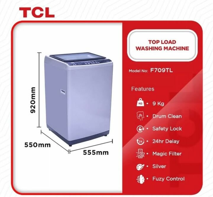 9KG TCL WASHING MACHINE