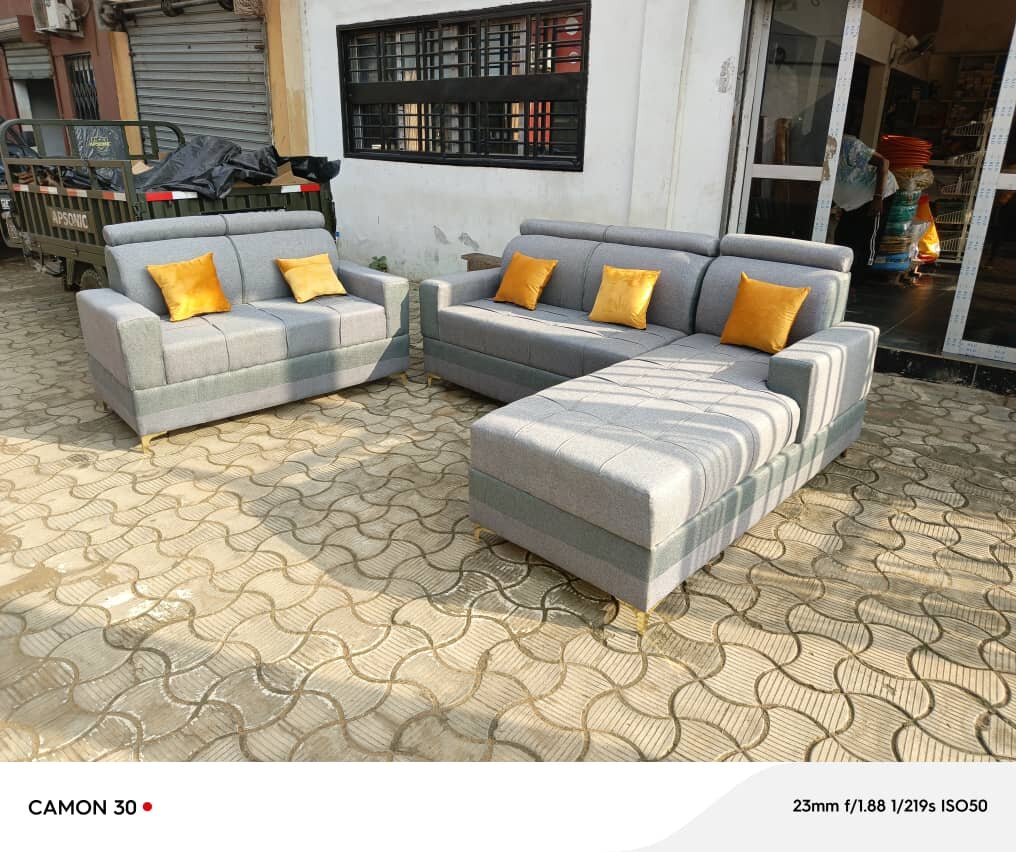 CANAPÉS GRIS POUR SALON 7 PLACES