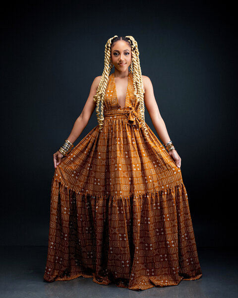 Robe longue ethnique élégante