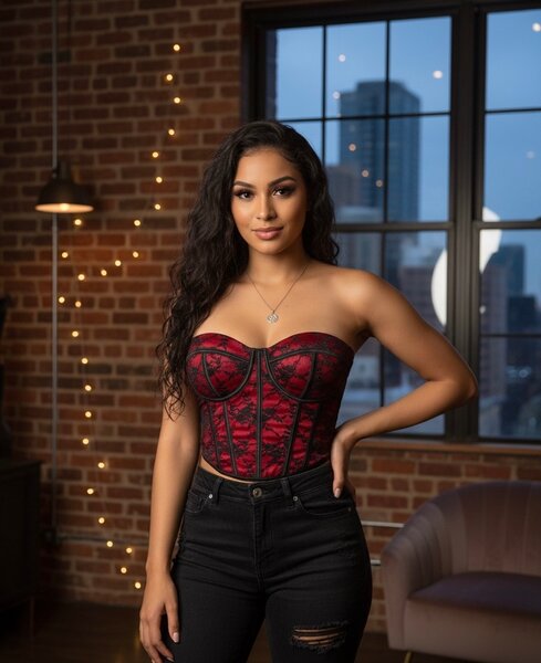 Corset bustier élégant rouge