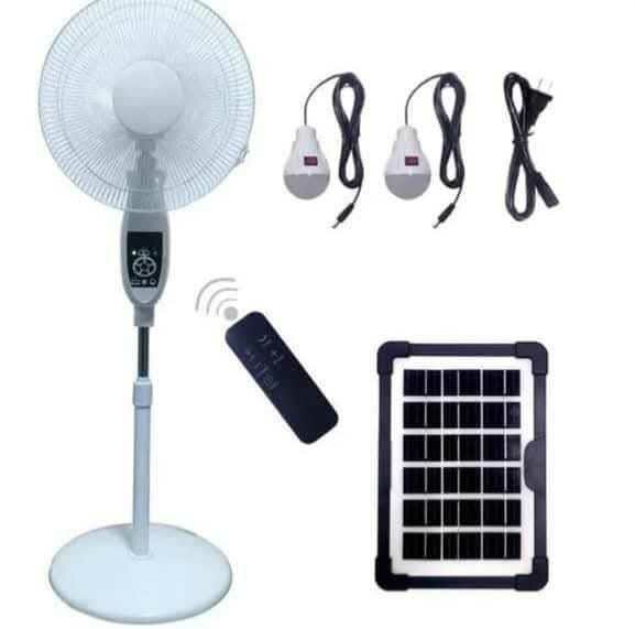 Solar rechargeable fan
