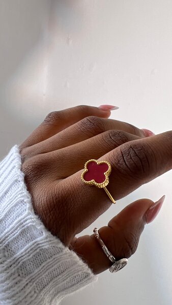 Bague Fleur en Émail Coloré