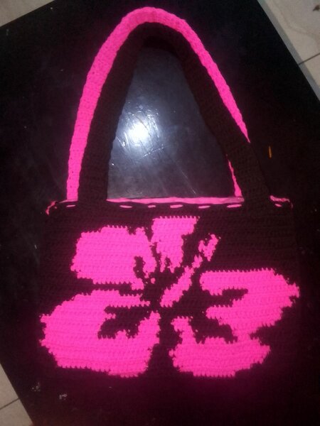 Sac en crochet fleur hibiscus