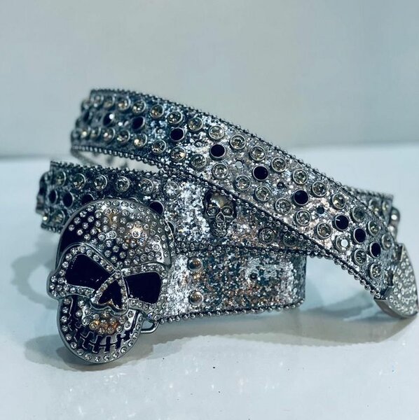 Ceinture Crâne Brillante
