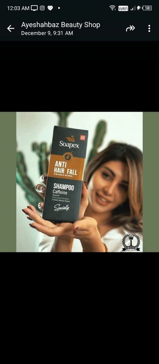 Shampoo  Anti Hair fall Soapex, Black series'