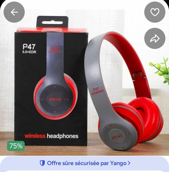Casque sans fil P47 5.0+EDR