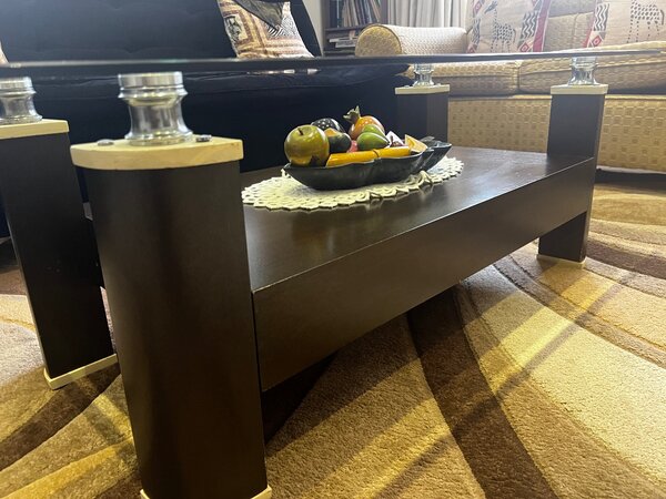 Glass coffee table