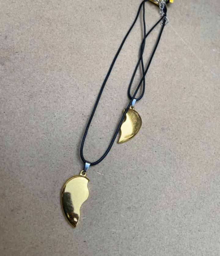 Golden heart design couple pendent 2pc(1 pendent)