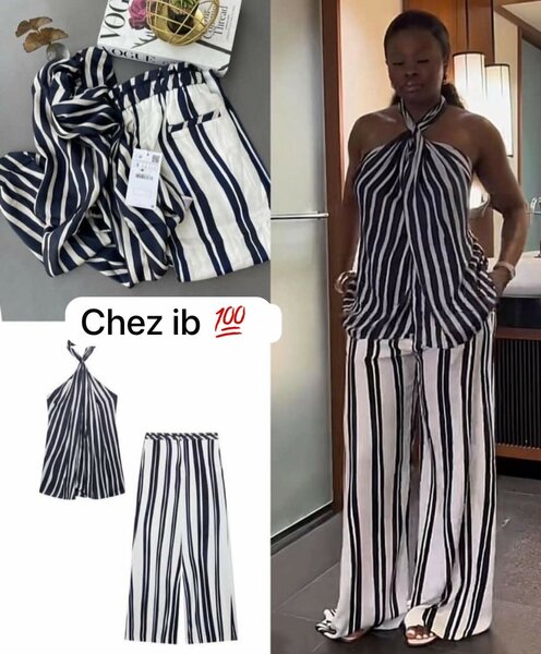 Tenue rayée estivale femme