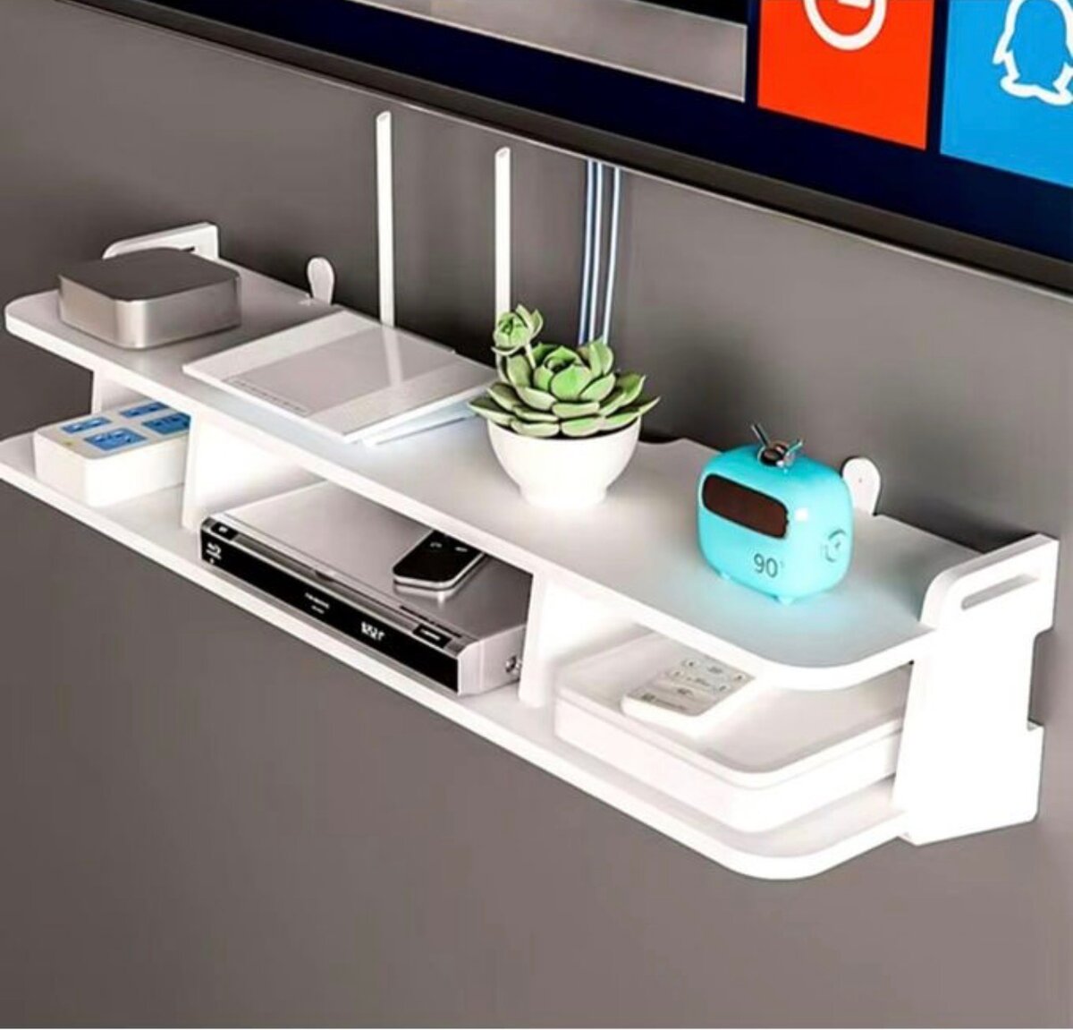 Étagère murale blanche TV