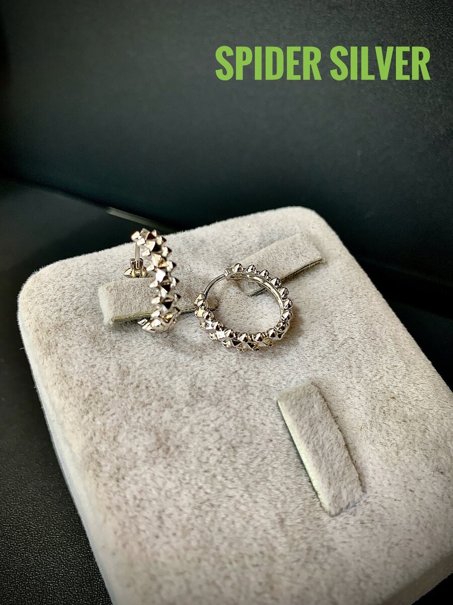 Серебряный комплект Шипы