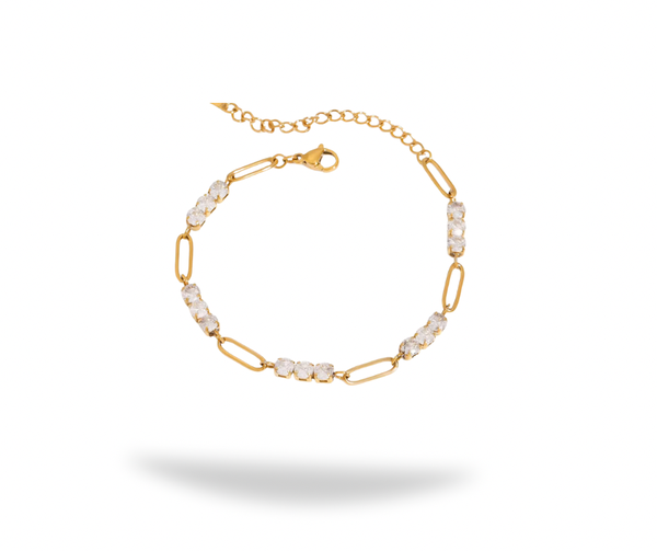 Bracelet doré avec cristaux