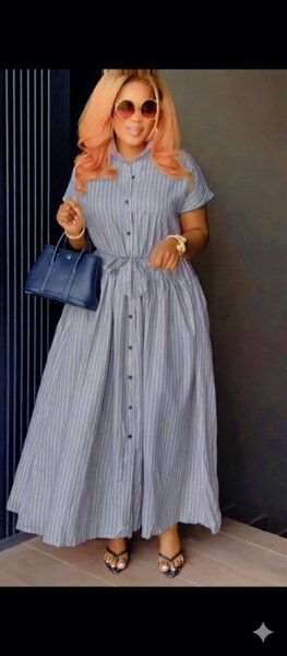 Robe longue chemise rayée élégante