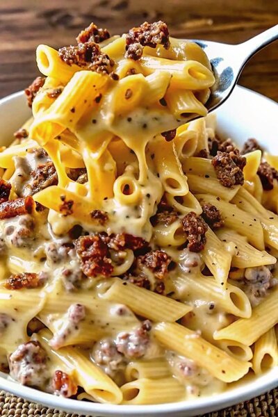 Pâtes penne à la sauce crémeuse