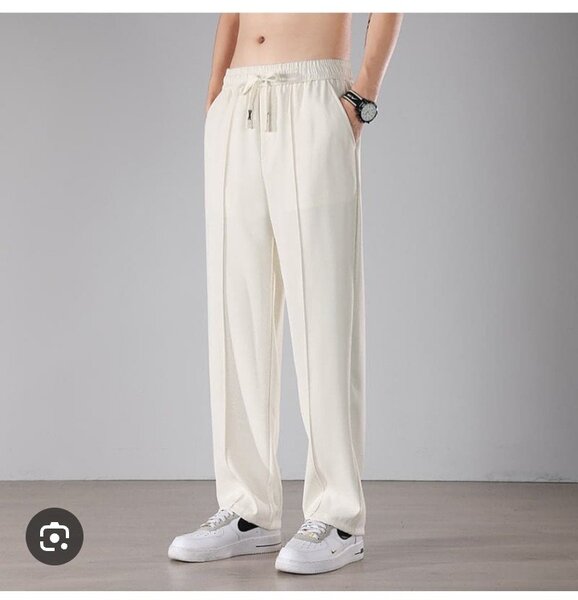 Pantalon ample blanc homme