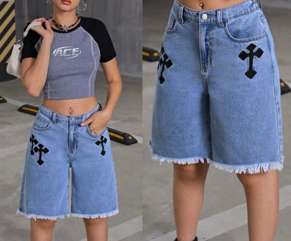 Bermuda en jean décontractée