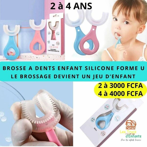 Brosse à dents U en silicone enfant