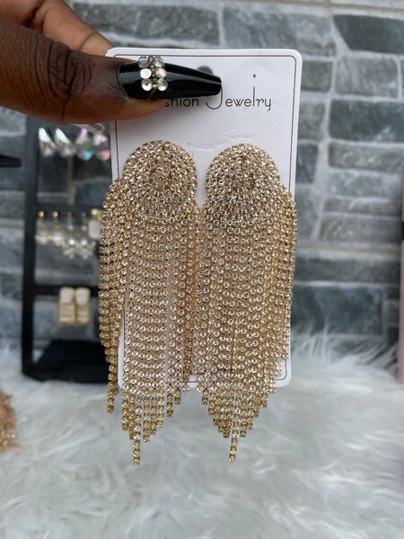 Boucles d'oreilles pendantes zircon