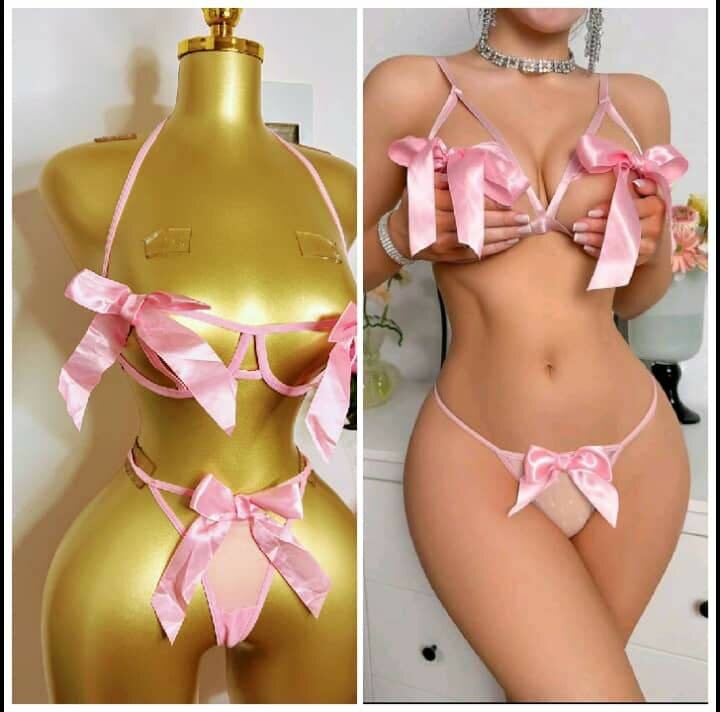 Ensemble lingerie sexy nœuds