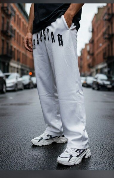Pantalon streetwear blanc