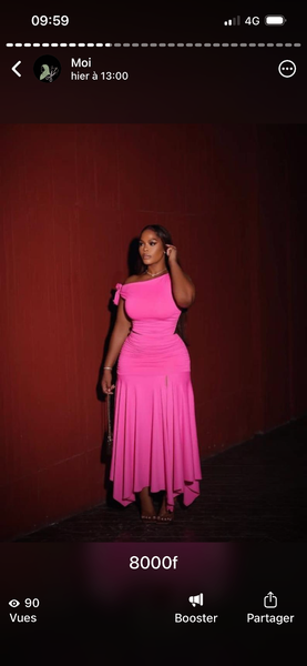 Robe élégante rose fuchsia