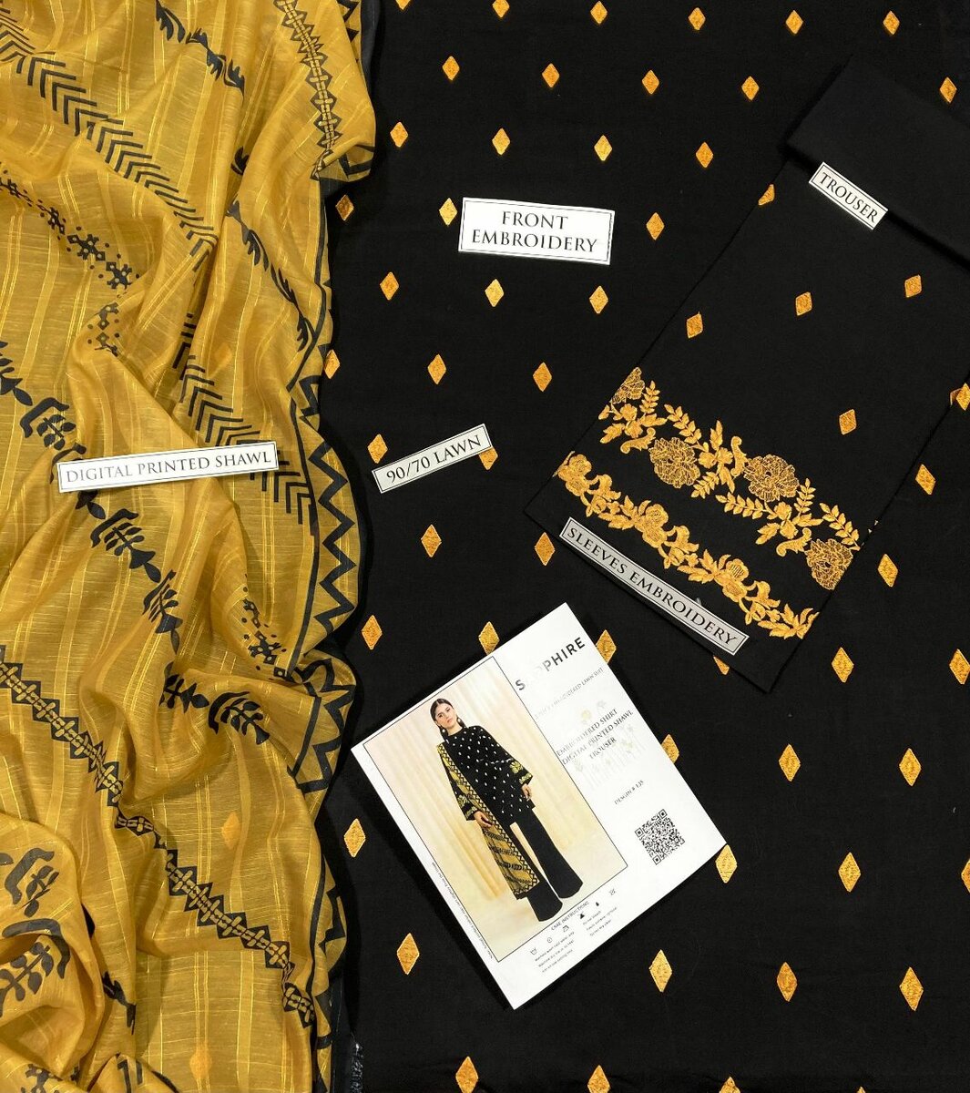 Lawn 3pc embroidery dc free