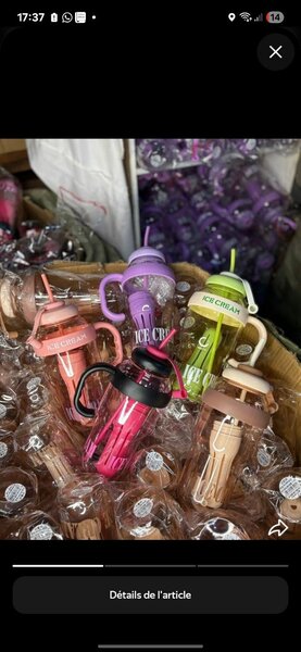 Bouteille Ice Cream avec Paille