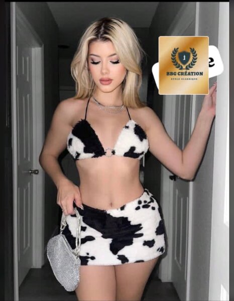 Ensemble Bikini et Jupe Effet Vache
