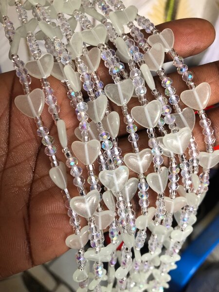 Glow in the dark crystal waist beads