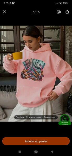 Hoodie rose graphique