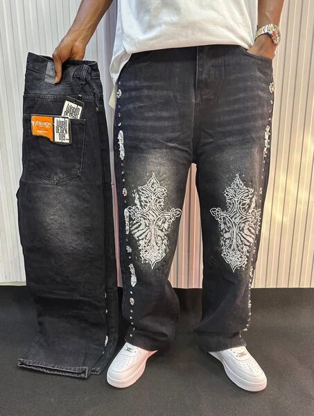 Pantalons en jean imprimés tendance