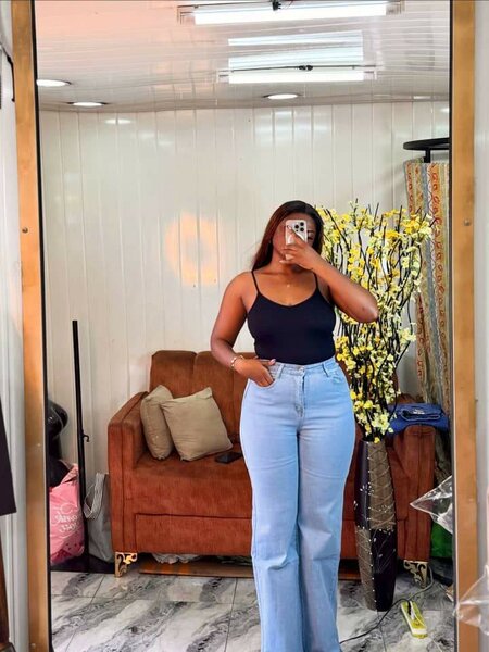 Jean évasé taille haute