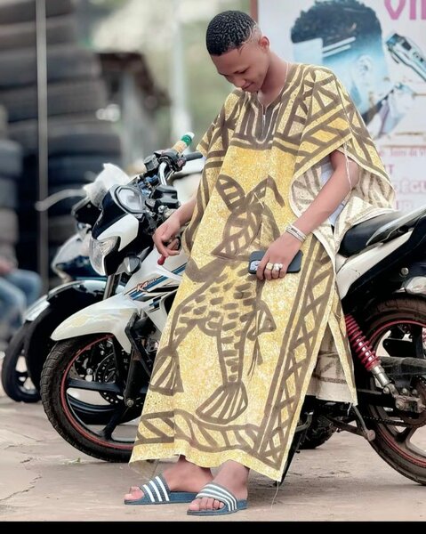 Tunique en coton imprimé unisexe