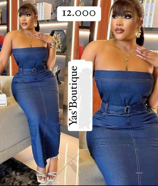 Robe longue en denim, tailles : S M L XL XXL